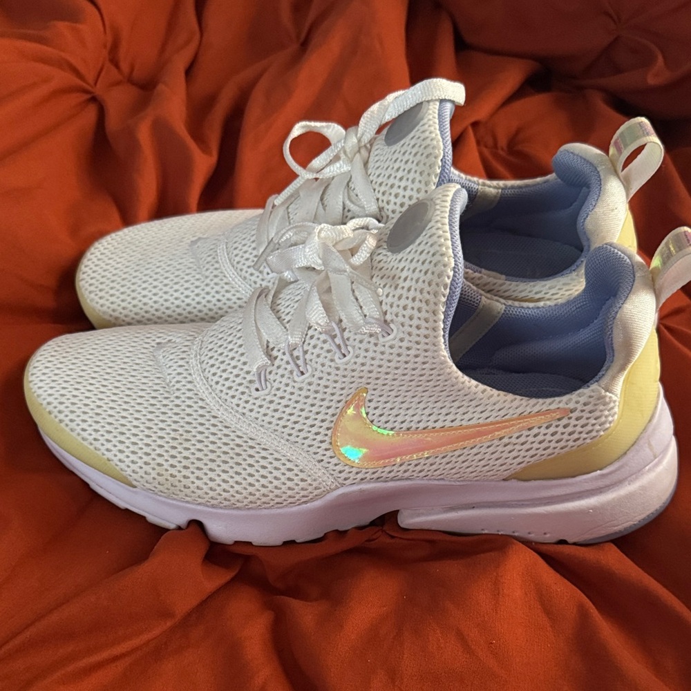 White and Lavender Athletic Sneakers